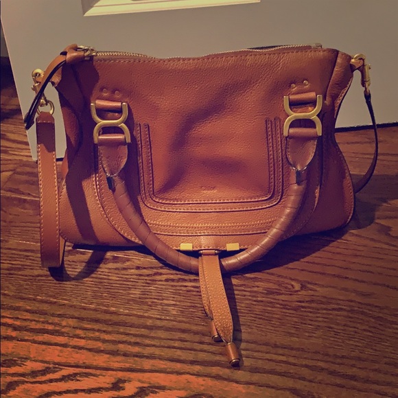 Chloe Handbags - Chloè medium Marcie leather satchel - Tan